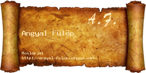 Angyal Fülöp névjegykártya