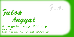 fulop angyal business card